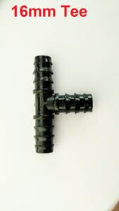 16 mm Tee Connector drip irrigation for Pack 100