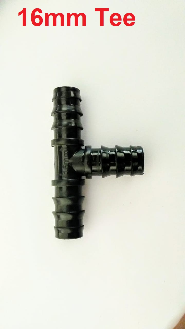16 mm Tee Connector drip irrigation for Pack 100